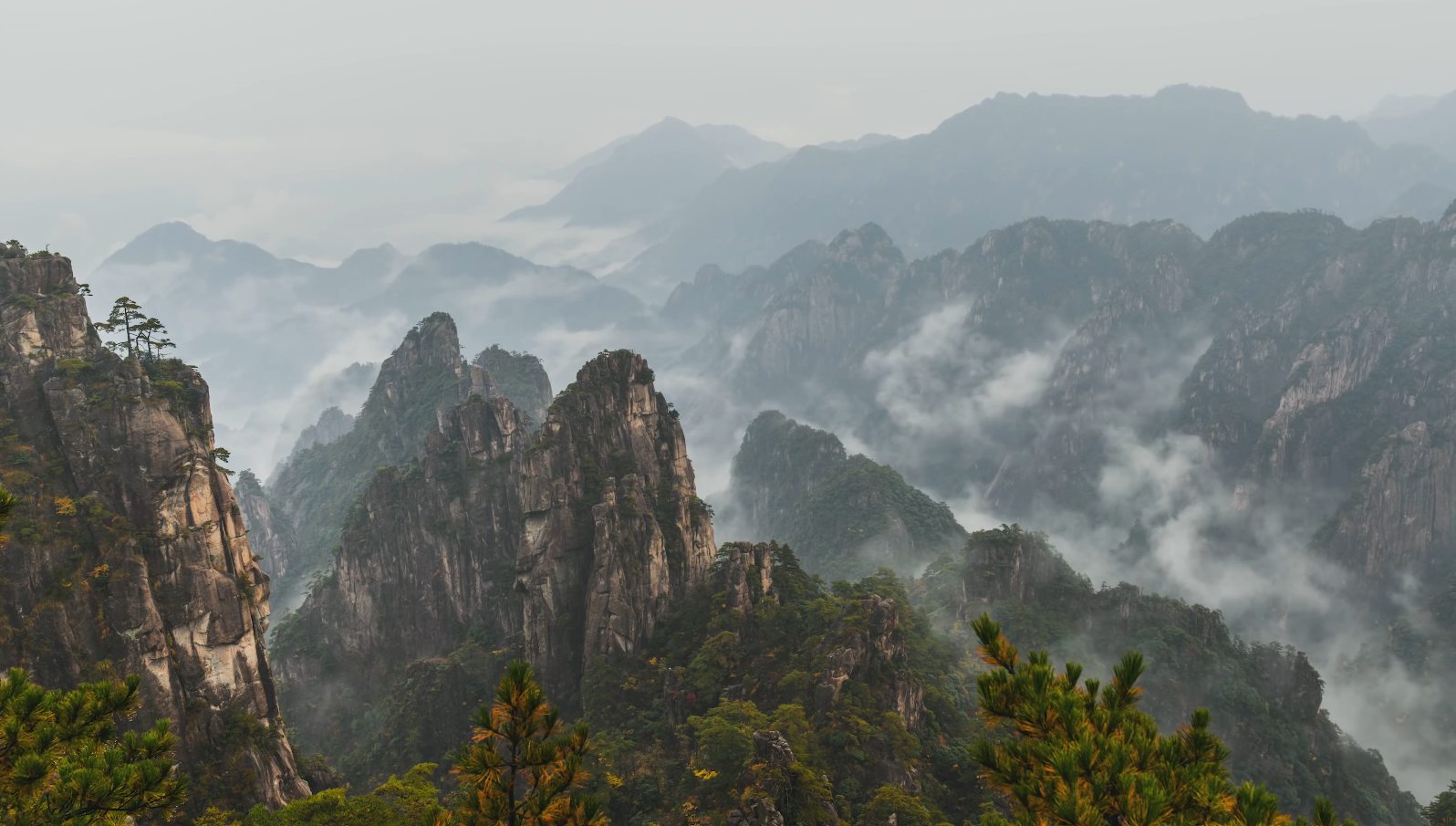4k航拍 黄山超清风景视频 1